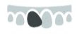 Dark tooth icon among lighter teeth icons representing dental focus or tooth selection.